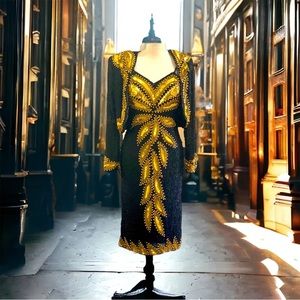 Vintage Las Vegas! Silk 80s 90s cocktail dress SzS